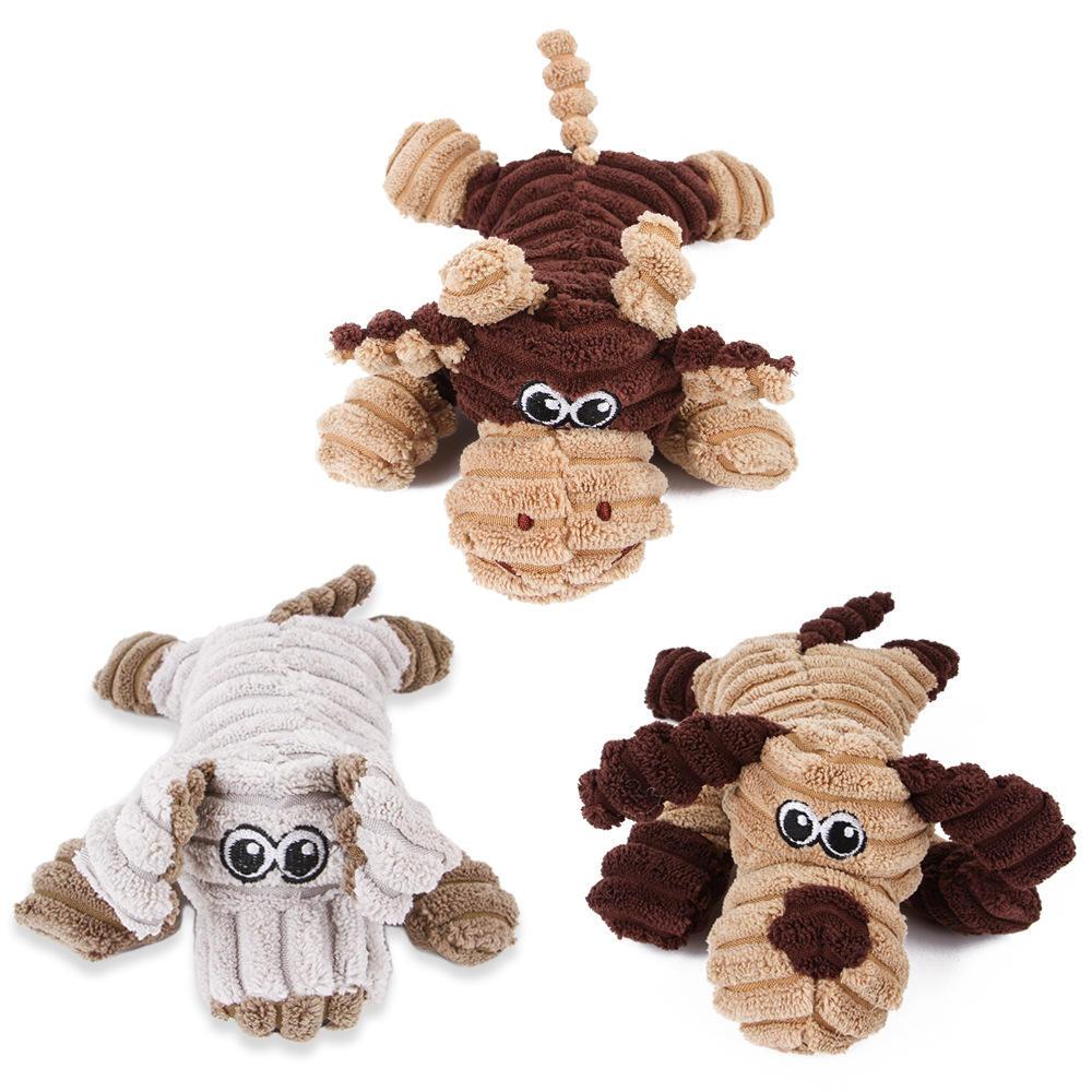 Wholesale New Cute Plush Skin-friendly Pet Bite Resistant Decompression Voice Toys Pet Companion Toys