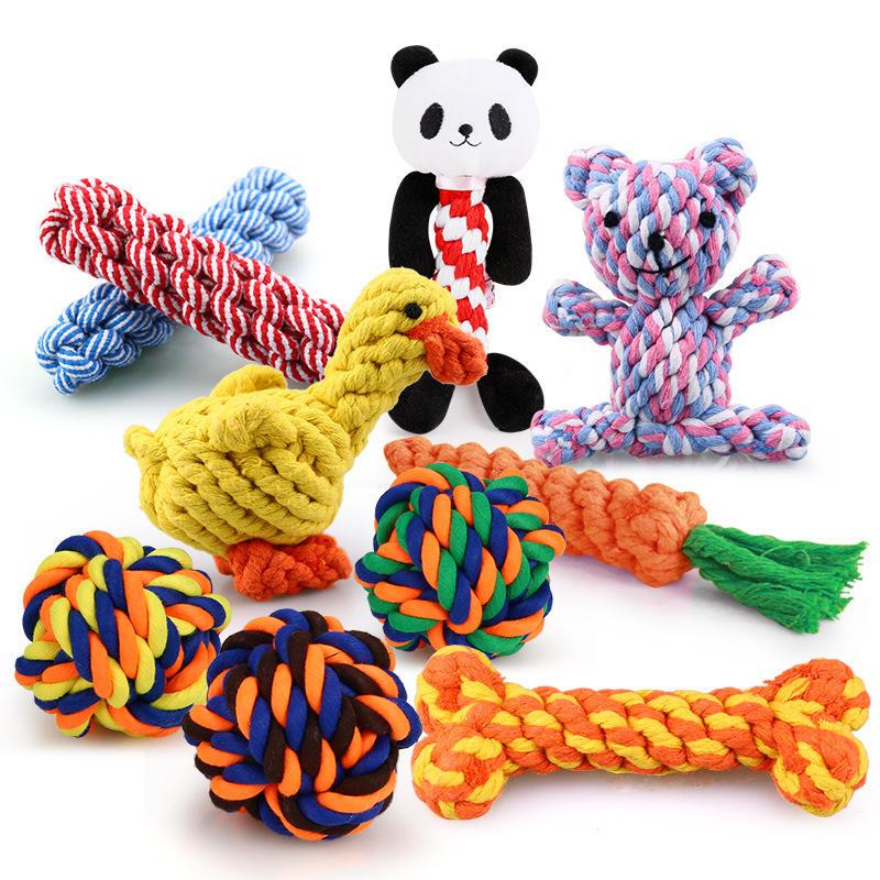 Factory Direct Supply Dog Pet Toy Ball Molar Bite Training Knot Rope Ball Cheap Eco Rope Toys