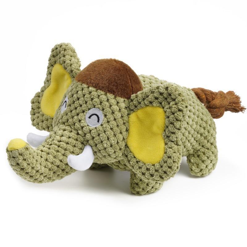 Cartoon Elephant Shape Airbag Sound Squeaky Interactive Plush Dog Pet Chew Toy