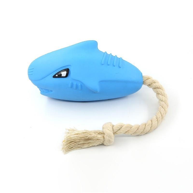 Hot Selling Dog Bite Rope Molar Chew Resistant Toy Tpr Shark Sound Squeaker Dog Toy