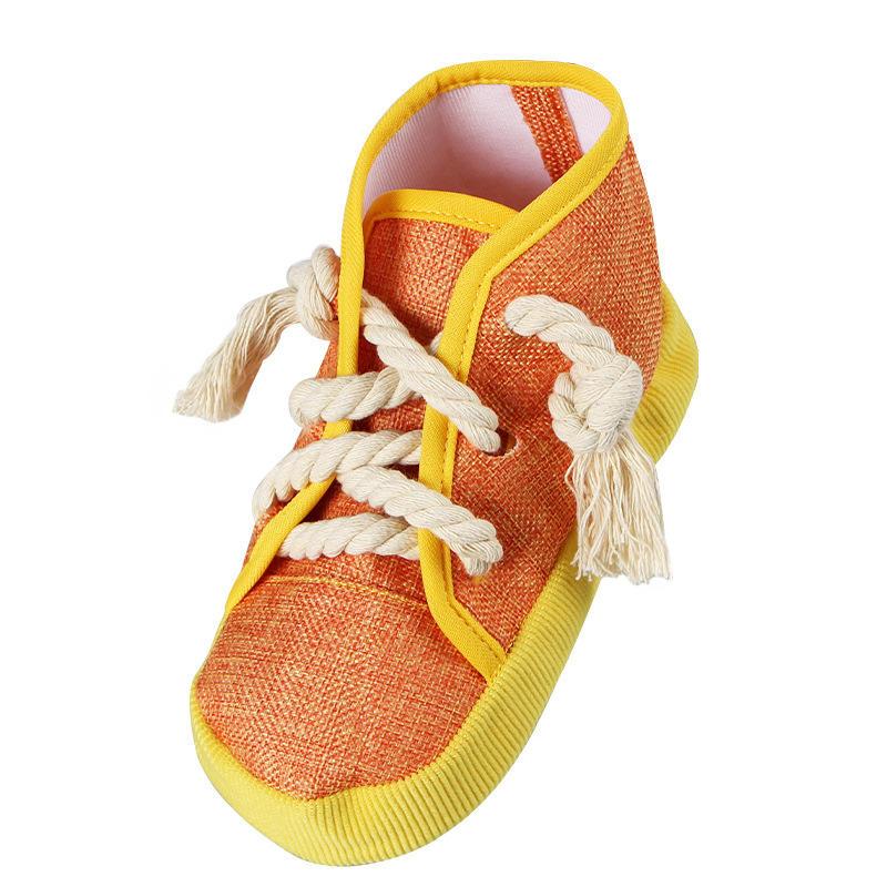 Unique Eco Rope Dog Chew Toy Cute Simulation Canvas Shoes Sounding Toy