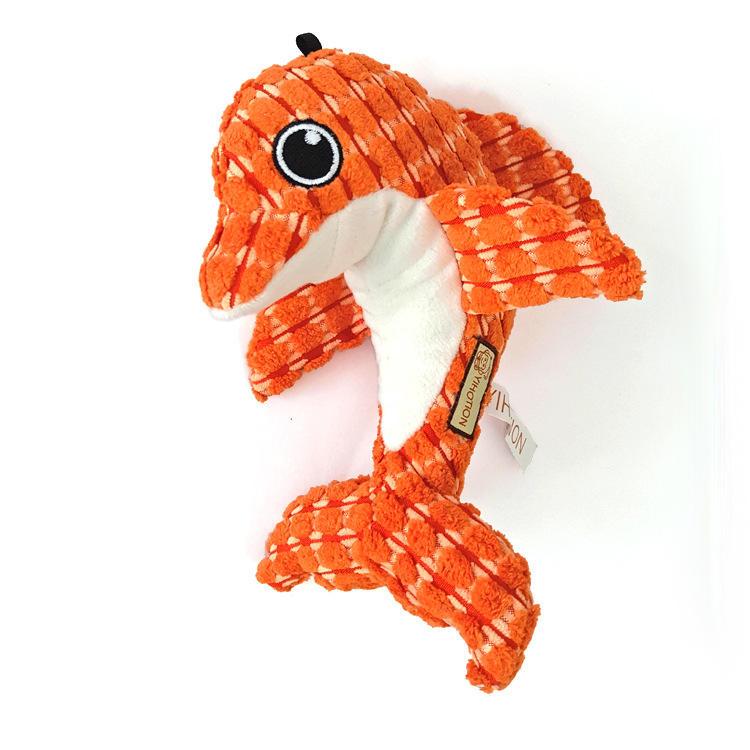 Wholesale Corduroy Pet Dog Toys New Gnawing Toys Molar Whale Octopus Seahorse Durable Dog Chew Toys