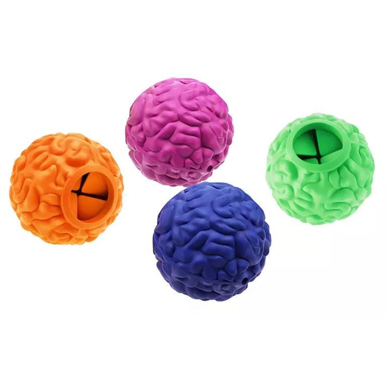 Natural Rubber Interactive Food Dispensing Puzzle Dog Toy Ball For Tooth Cleaning Iq Training Chewing Playing