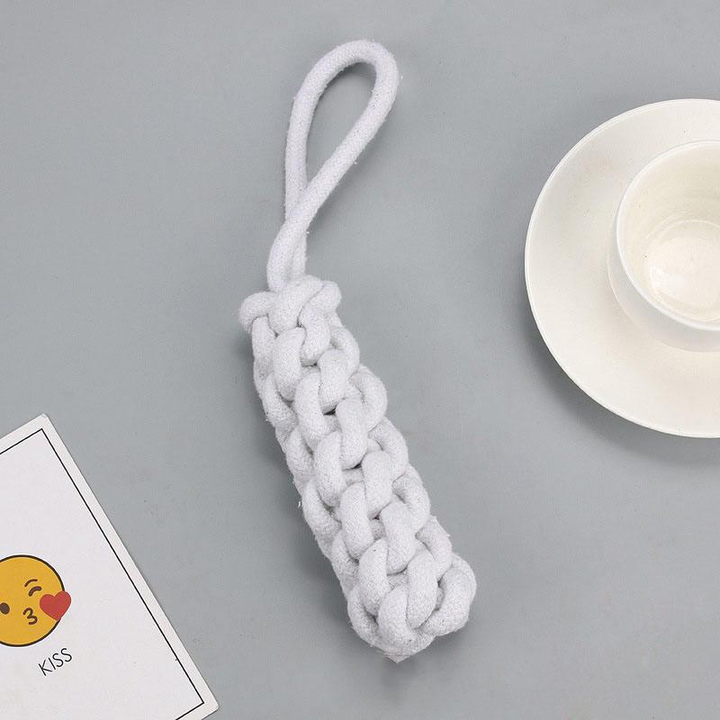 China Wholesale Durable Pet Toys Hot Sale Solid Color Cotton Rope Woven Bite Resistant Dog Toy Set Wholesale