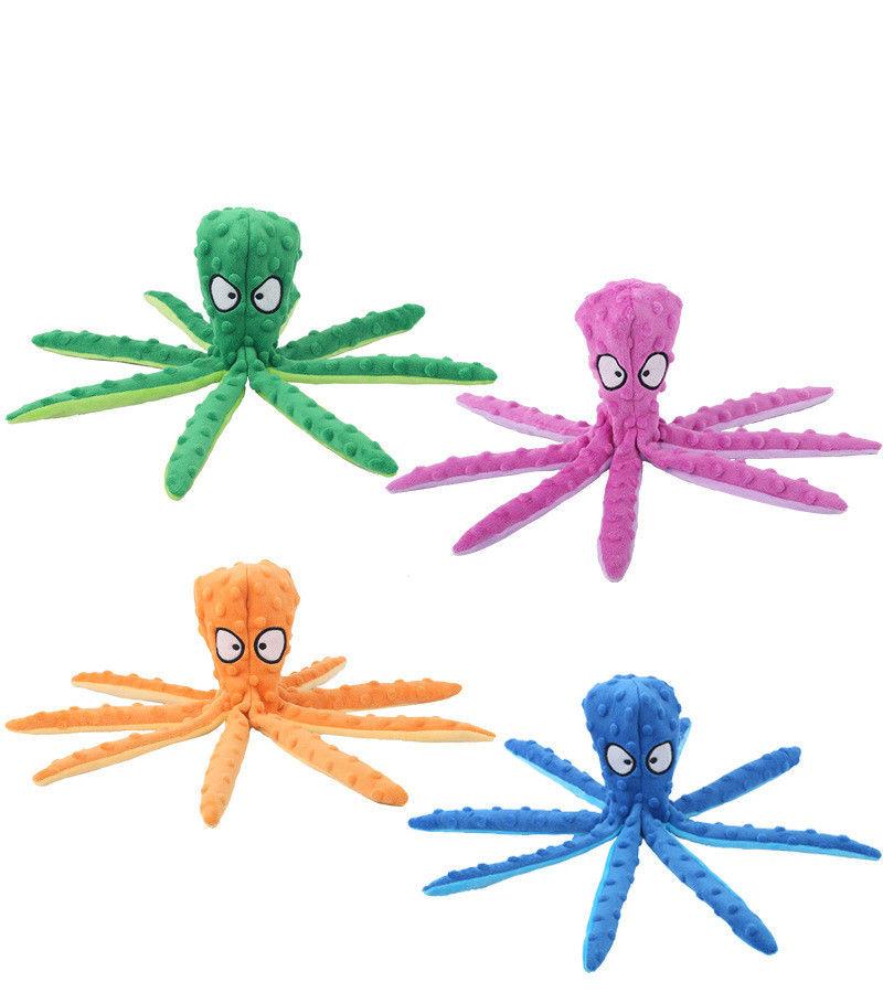 Hot Selling New Animals Interactive Ring Paper Toys Dog Octopus Ultrasonic Shape Chew Plush Pet Toy