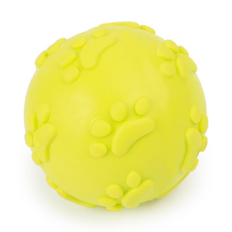 Eco Friendly And Non Toxic Footprint Paws Printed Ball Cheap Cute Squeaky Pet Dog Ball Tpr Toys