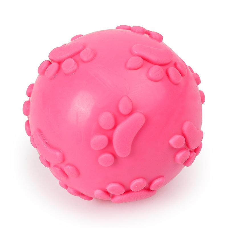 Eco Friendly And Non Toxic Footprint Paws Printed Ball Cheap Cute Squeaky Pet Dog Ball Tpr Toys