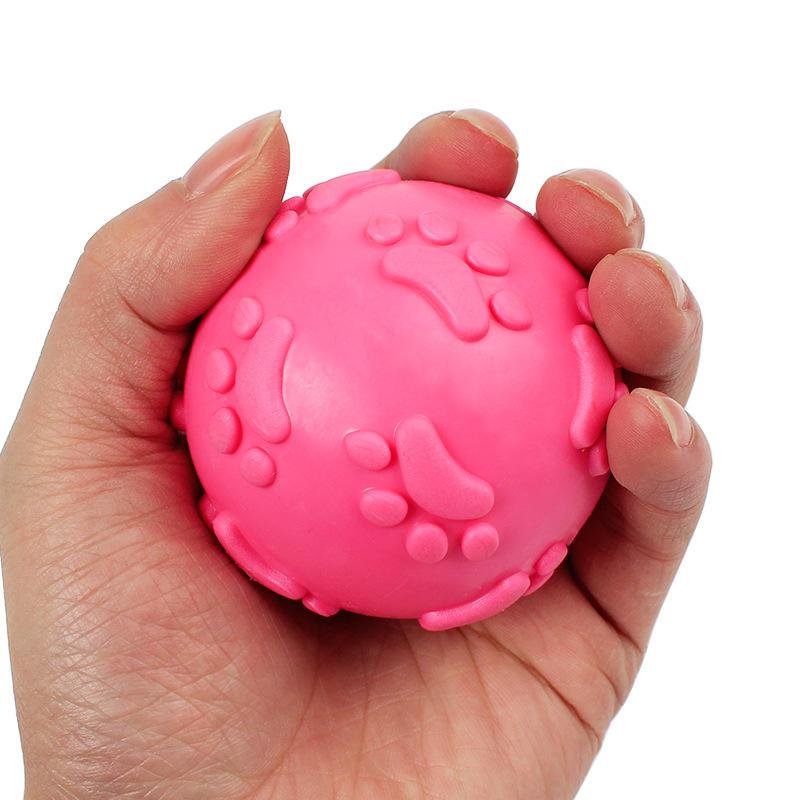 Eco Friendly And Non Toxic Footprint Paws Printed Ball Cheap Cute Squeaky Pet Dog Ball Tpr Toys