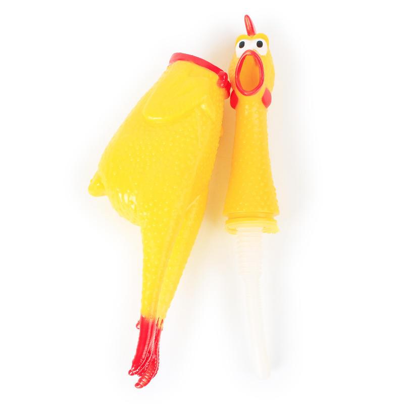 Screaming Yellow Rubber Chicken Squeaky Pet Dog Chew Toy