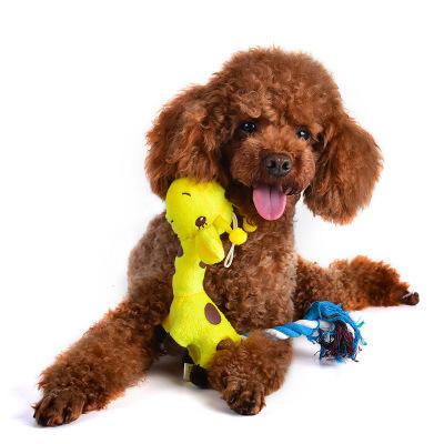 Cartoon Giraffe Shaped Soft Activity Toy Dog Plush