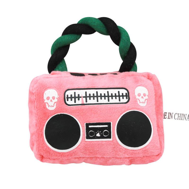 Pet Toy With Rope Radio Shape Low Price Cute Plush Sound Dog Pet Interactive