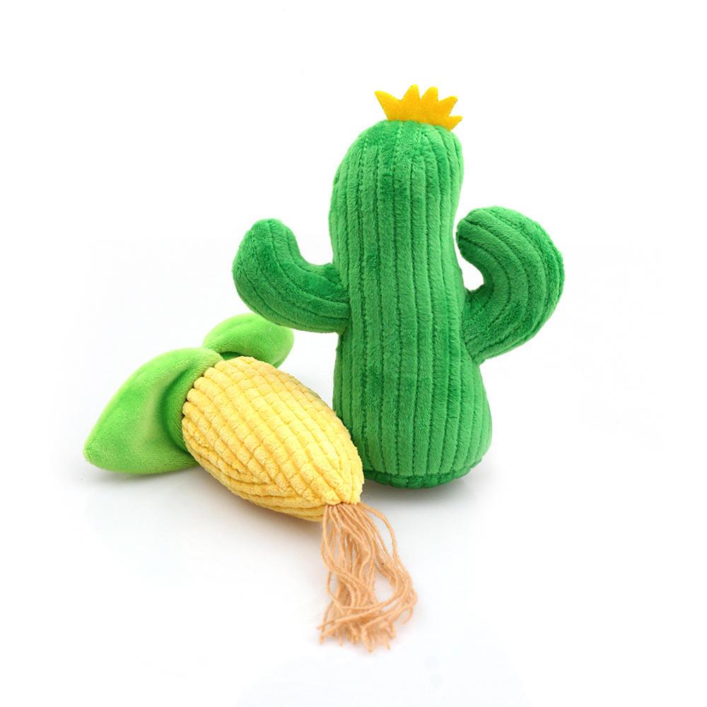 Wholesale Custom Cute Corn Cacti Durable Interactive Plush Pet Dog Toys