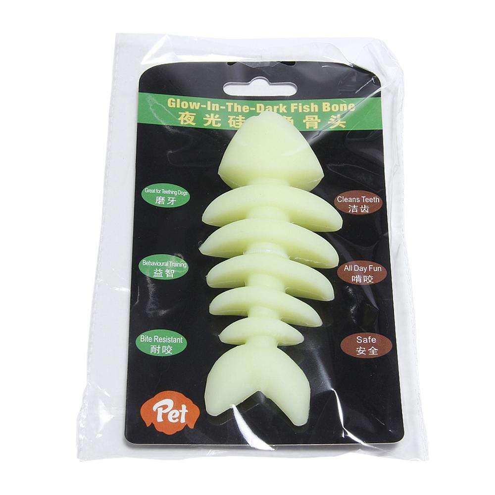 Durable Safe Luminous Silicon Teeth Cleaning Pet Toy Dog Bone