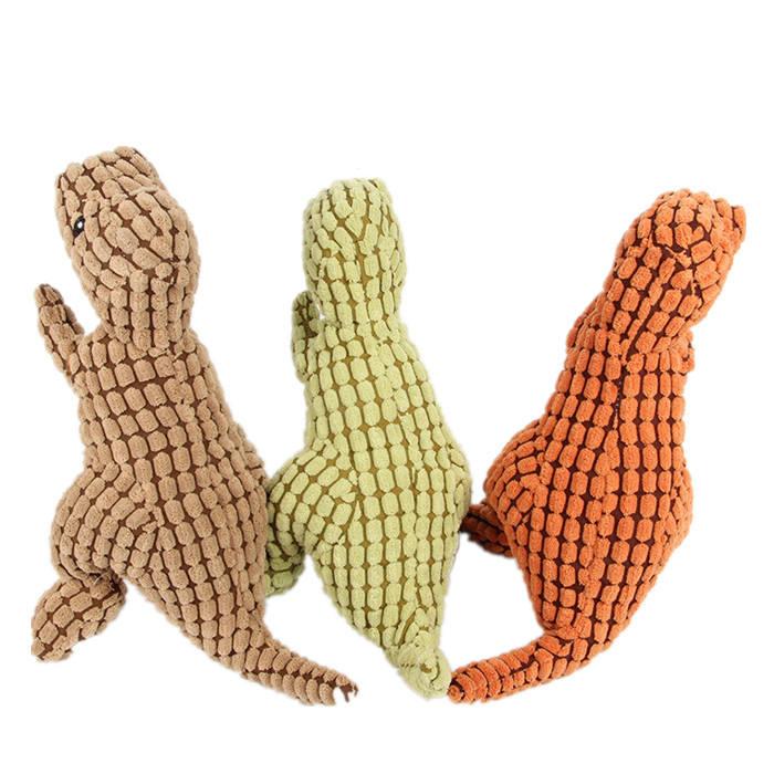 Custom Eco Friendly Dinosaur Shaped Chew Plush Dog Sound Toys