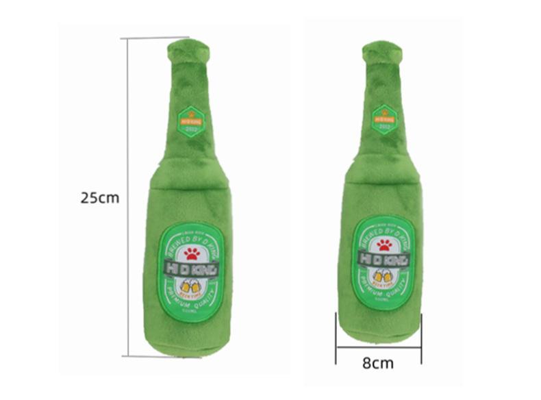 Champagne Bottle Pet Sounding Bite Resistant Plush Dog Toy