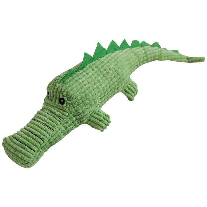 Plush Soft Crocodile Shaped Chew Bite Sound Dog Toy Wholesale