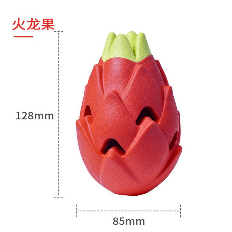 New Arrival Wholesale Pitaya Pet Toy Triangle Dog Activity Strawberry Fruit Food Leaky Food Toy