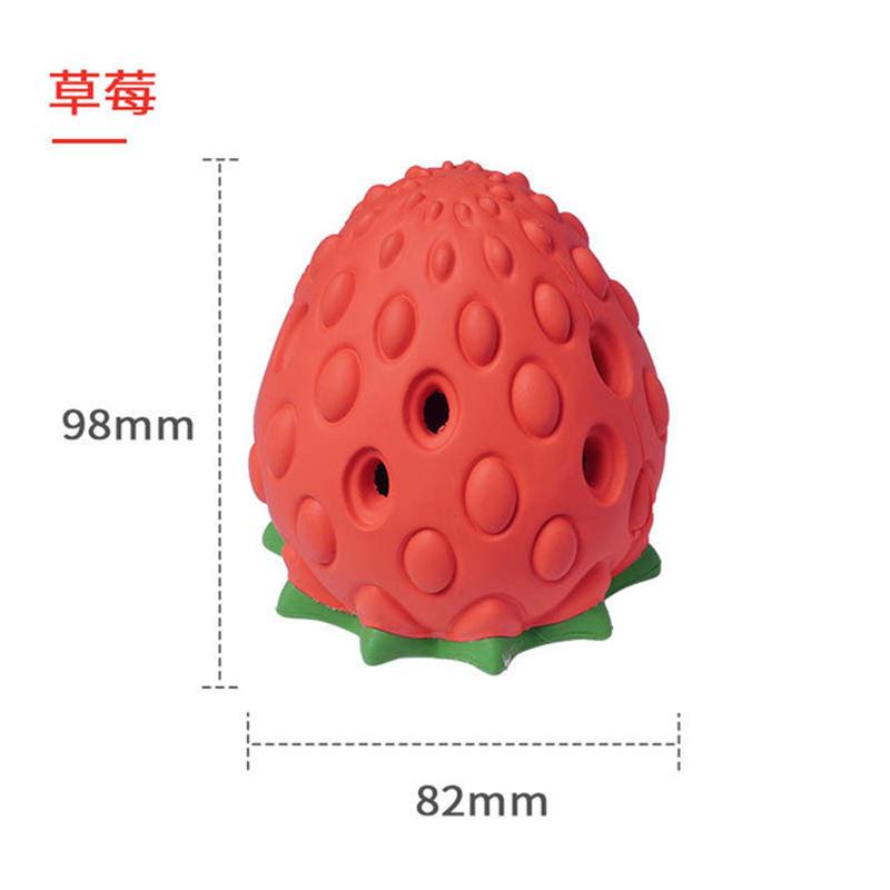 New Arrival Wholesale Pitaya Pet Toy Triangle Dog Activity Strawberry Fruit Food Leaky Food Toy