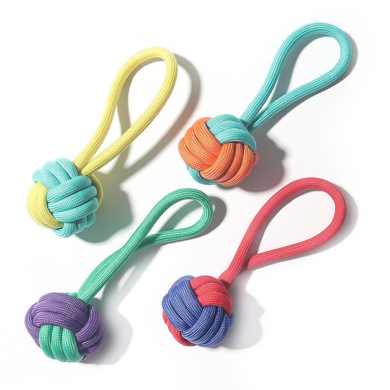 Factory Wholesale Color Polypropylene Woven Rope Bite Clean Teeth New Dog Toy Pet Toy Ball Dogs