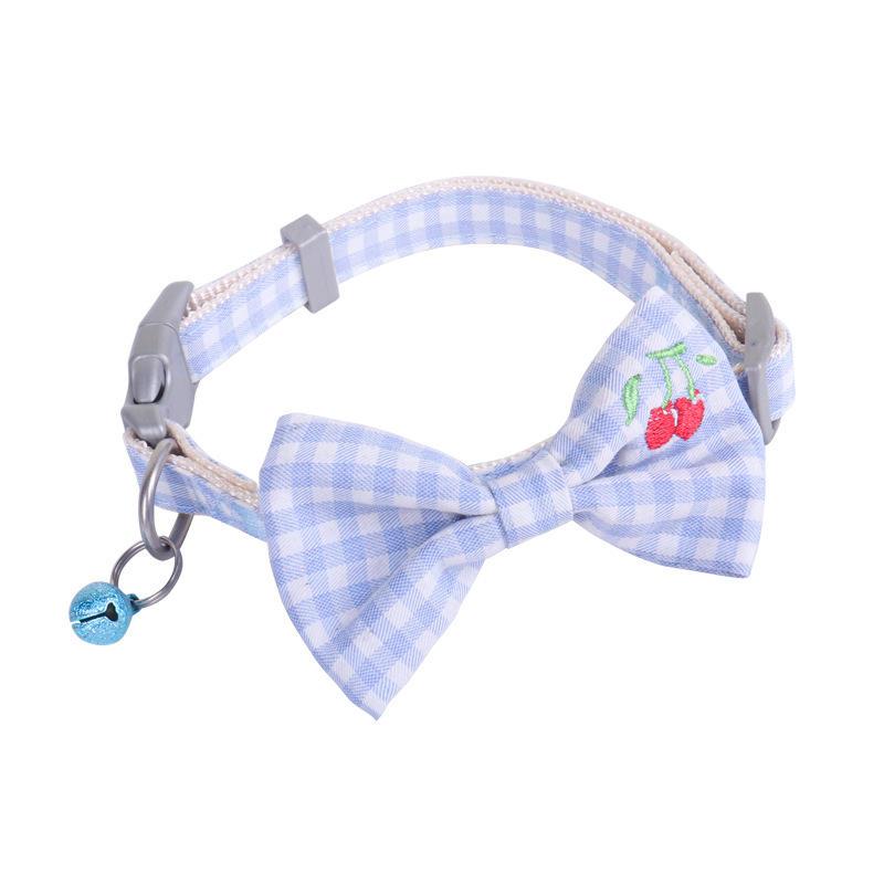 Soft Cotton Puppy Pet Collars & Leashes Personalised Pet Collar With Bow Tie