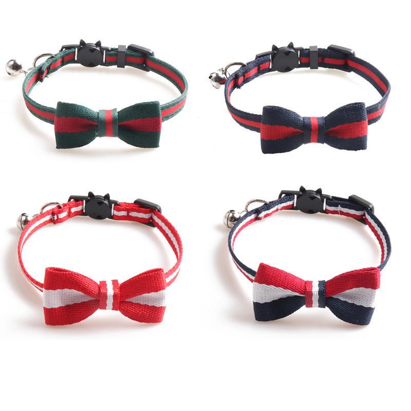 New Wholesale Pet Collar Bells Bow Cat Collar High Quality Cotton Cat Collar