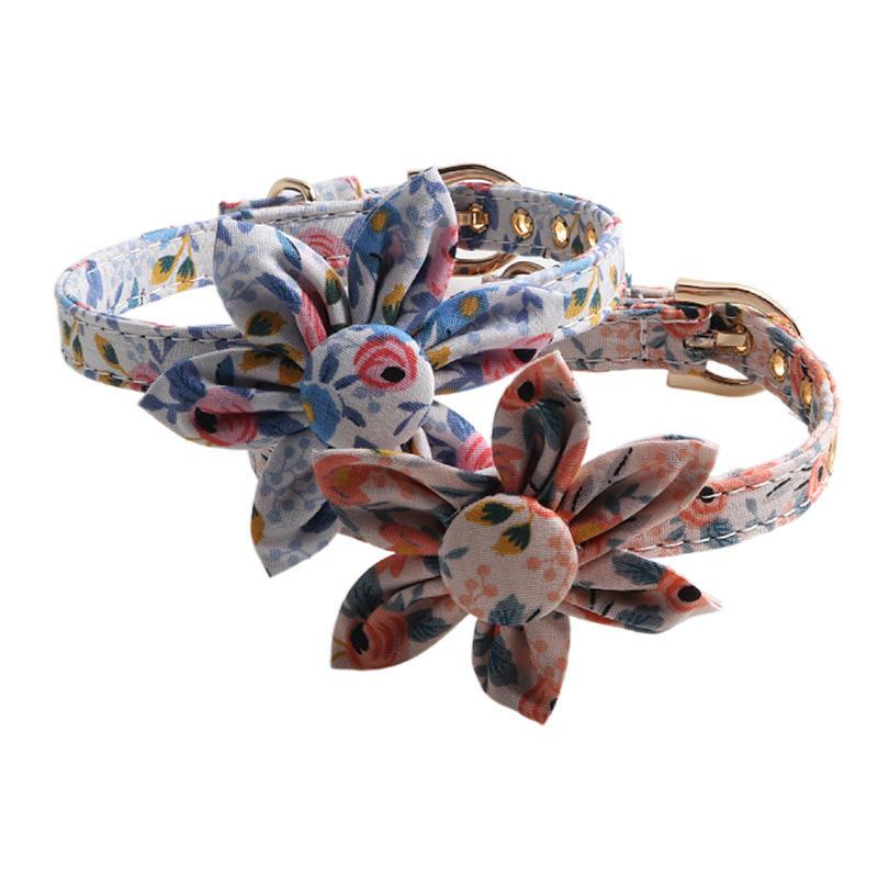 New Designer Fashion Pet Dog Collars Adjustable Flower Shape Pet Dog Collars