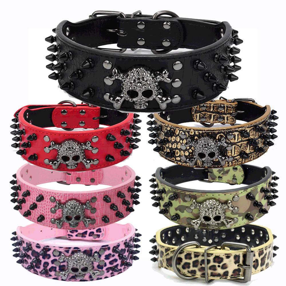 Stylish Bullet Nail Luxury Leather Dog Collar