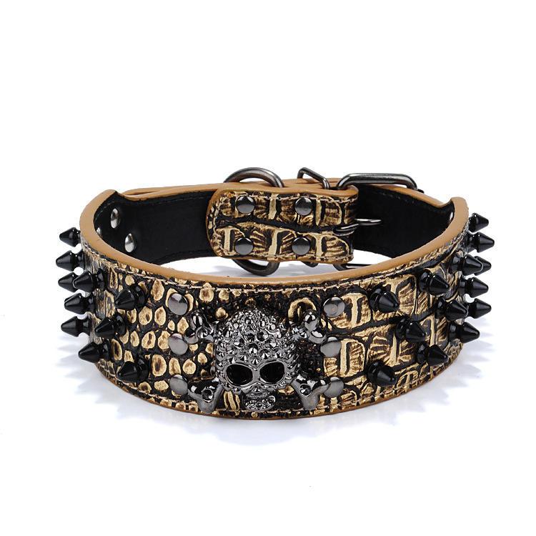 Stylish Bullet Nail Luxury Leather Dog Collar