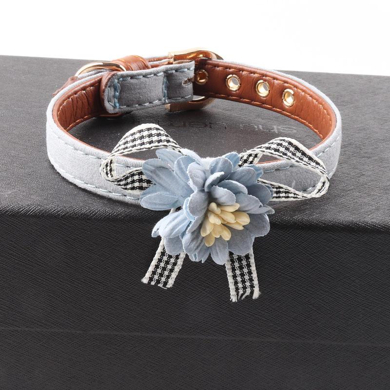 2022  New Design Soft Padded Genuine Leather Luxury Solid Pet Dog Collar