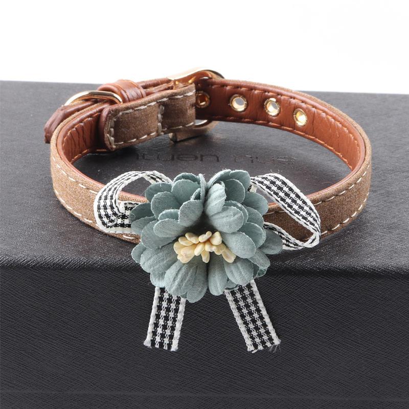 2022  New Design Soft Padded Genuine Leather Luxury Solid Pet Dog Collar