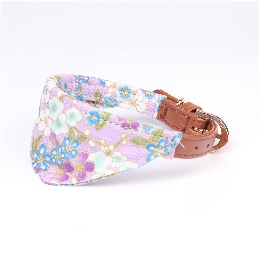 Wholesale Fashion Design Japanese Luxury Soft Pet Bandana Dog Collar Set With Leash