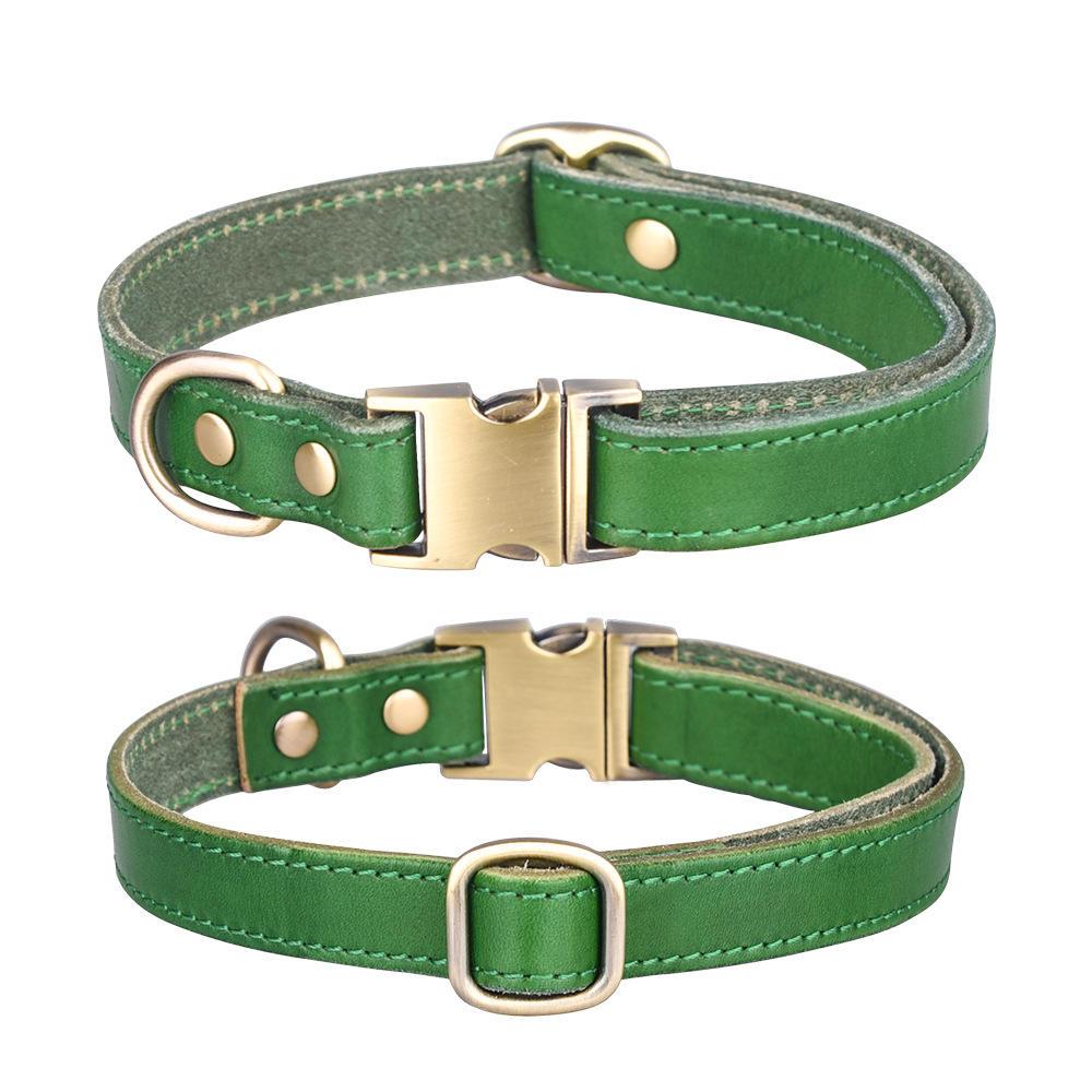 Adjustable Soft Breathable Durable Pet Collar Real Leather Light Dog Collars