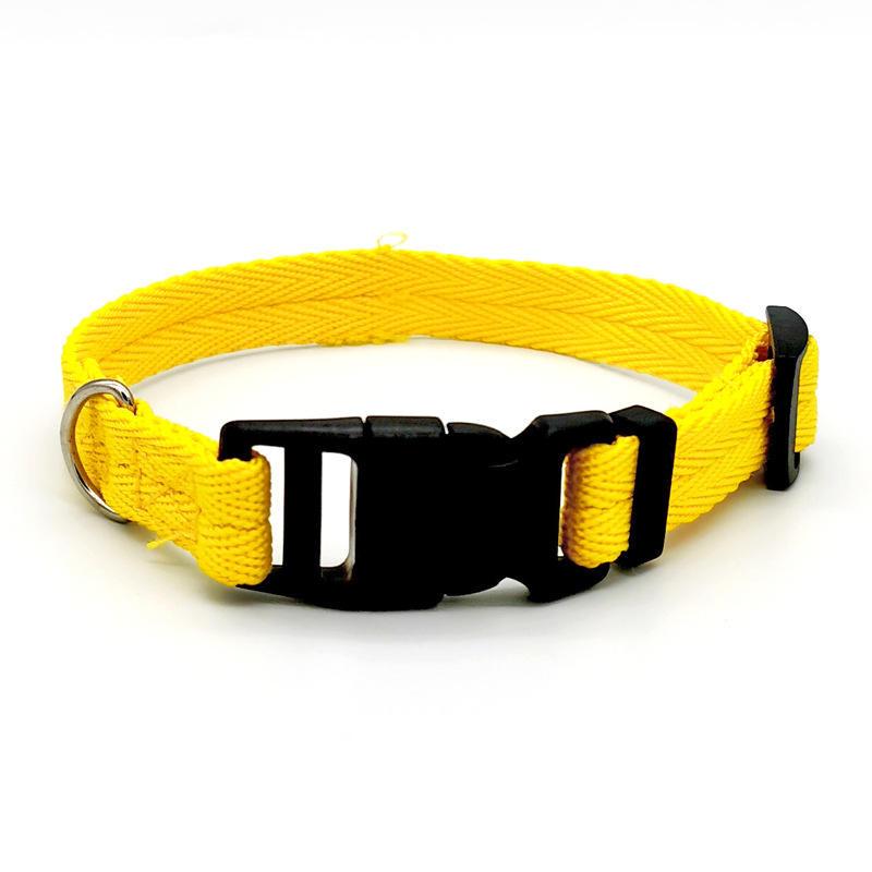 Factory Cheap Solid Color Widen And Thicken Soft Durable Nylon Pet Custom Fashion Dog Collar