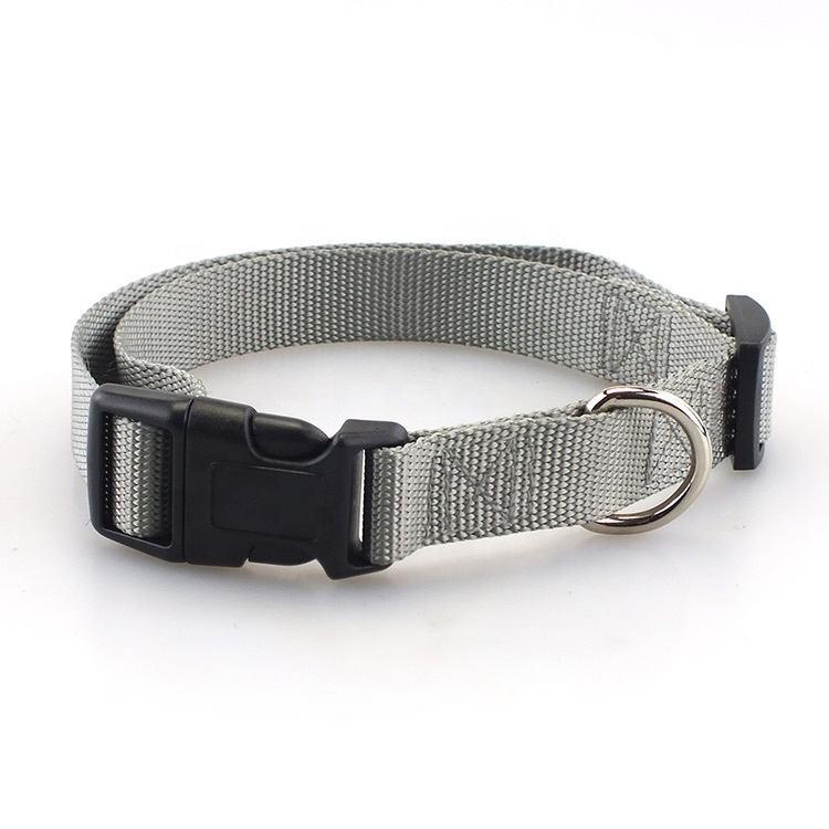 Oem Custom Leash Luxury Personalized Logo Adjustable Pet Blank Plain Nylon Dog Collar