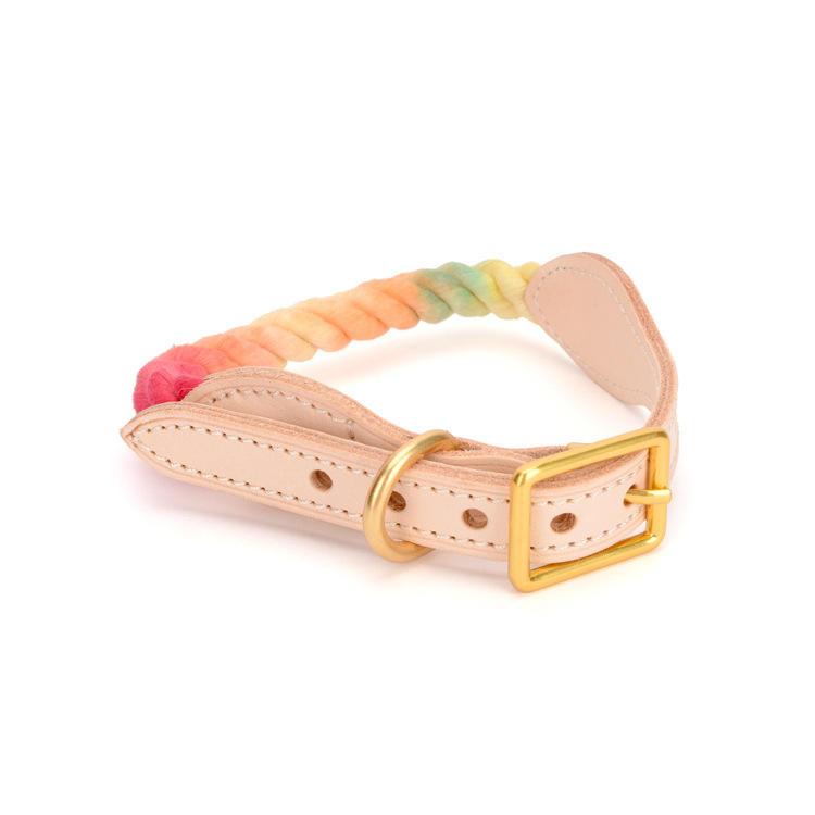 Colorful Rainbow Wholesale Fashion Dog Collar Handmade For Custom With High Quality