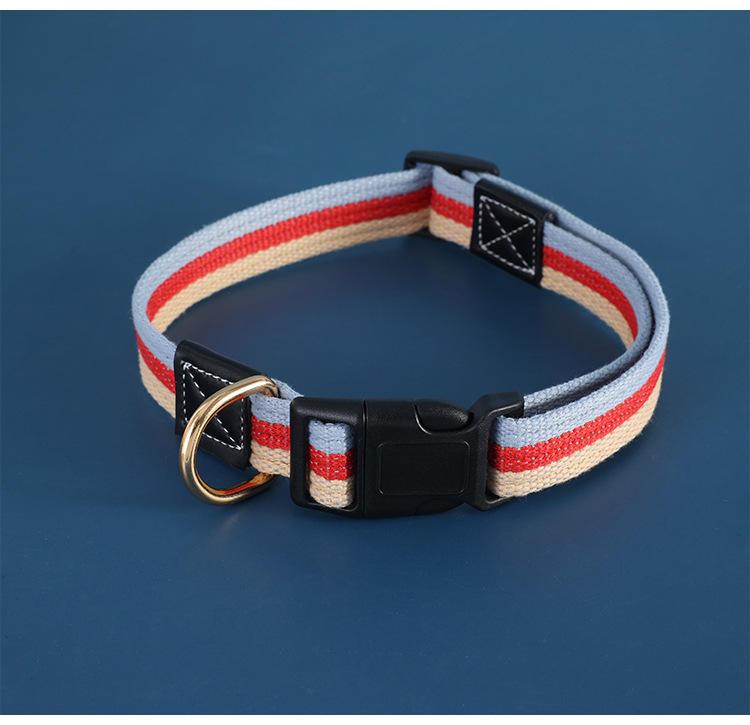 Fashion Colorful Adjustable Canvas Webbing Buckle Dog Collar