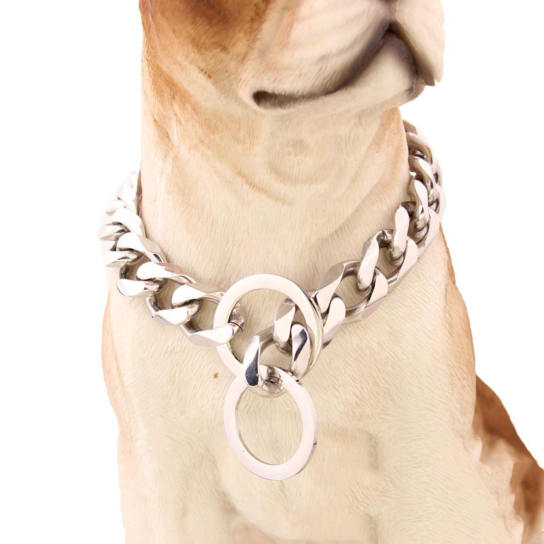 Fashion Titanium Steel Choker Necklace Pet Dog Chain Gold