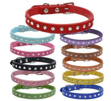 Fashion Design Multicolor Luxury Soft Pu Diamond Pet Dog Collar