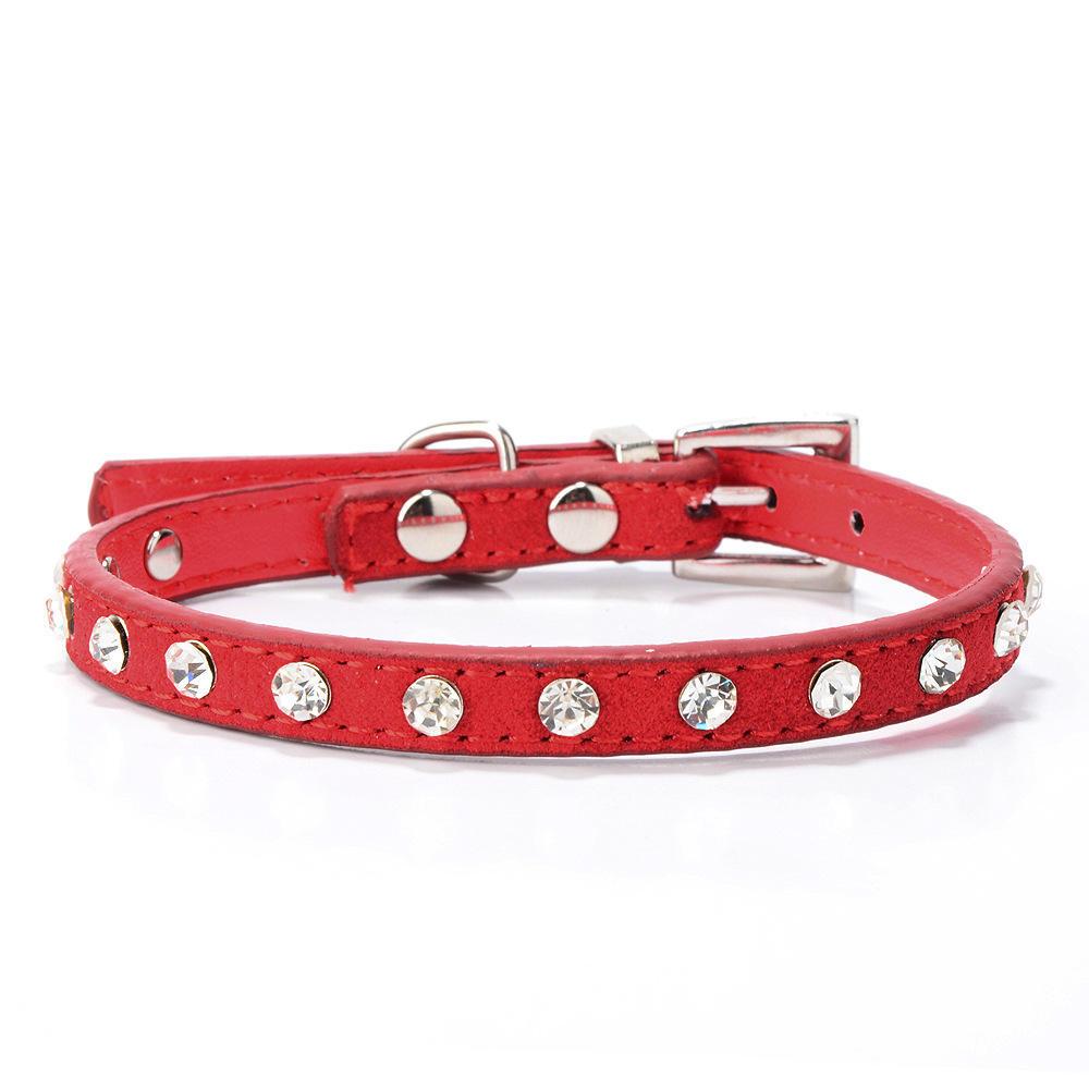 Fashion Design Multicolor Luxury Soft Pu Diamond Pet Dog Collar