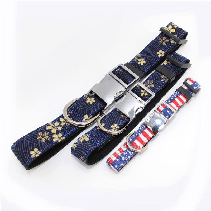 Fashion Flag Design Plaid Bow Tie Custom Pet Dog Collar