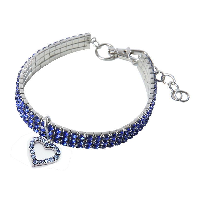 2022 Importers Of Pet Accessories Luxury Heart Pet Necklace Dog Chain Cat Crystal Love Collar