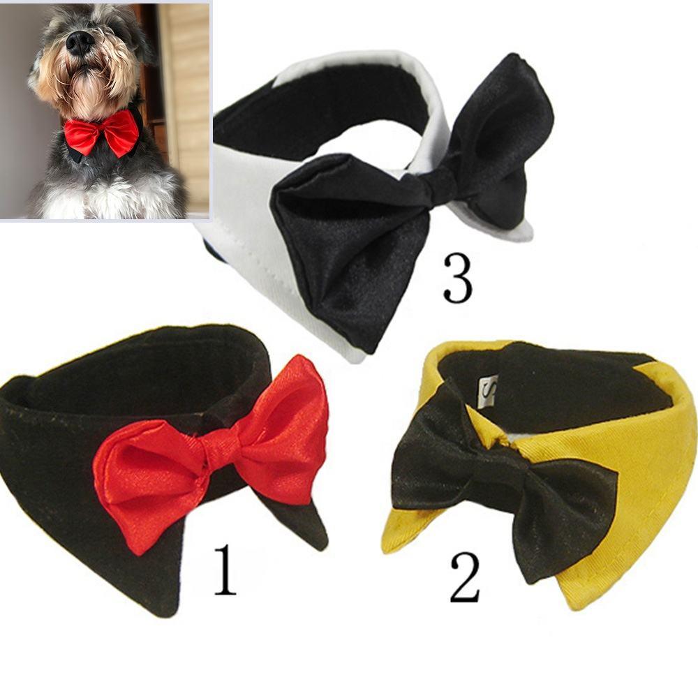 Pet Bow Tie Cat Collar Solid Color Dog Ties Pet Collars Dog Grooming Accessories Bowtie For Dogs