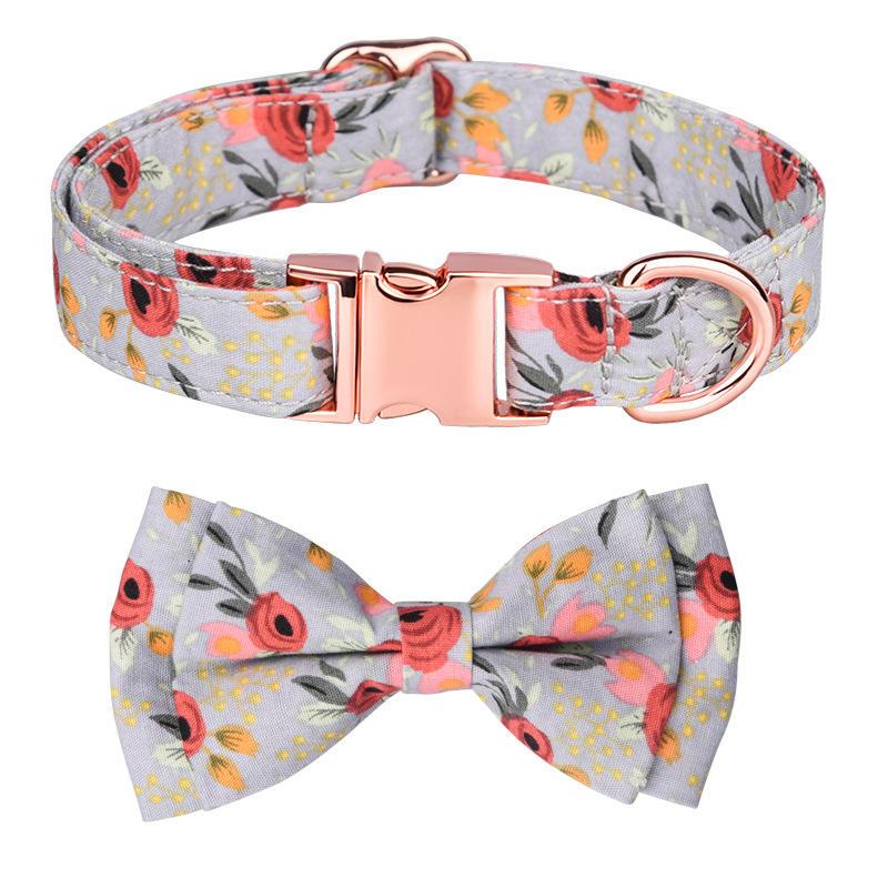 Hot Sale Bulk Bowtie Dog Collar Cute Flower Shape Cotton Cat Dog Collar