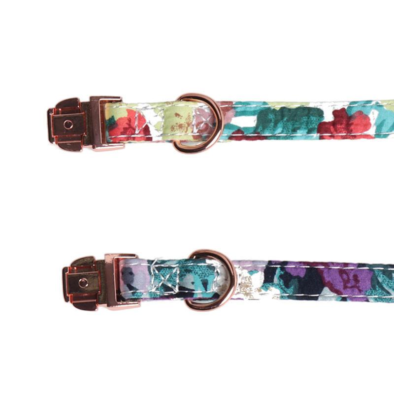 Wholesale Luxury Dog Collar Led Low Price Flower Design Cotton Collar Pet