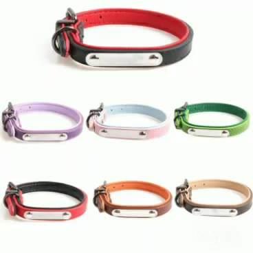 Wholesale Luxury Custom Carving Adjustable Leather Dog Collar