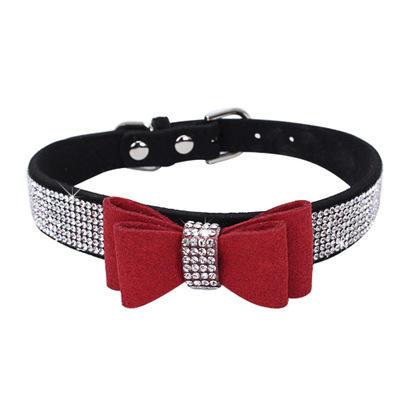 Exquisite Adjustable Bowknot Diamond Puppy Pet Dog Collars