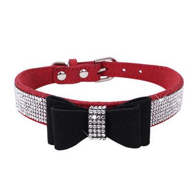 Exquisite Adjustable Bowknot Diamond Puppy Pet Dog Collars