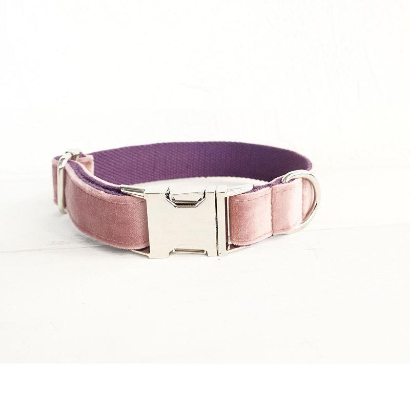 Newly Designed Dog Collar Velvet Blue Pattern Adjustable Collar Casual Style Dog Collar