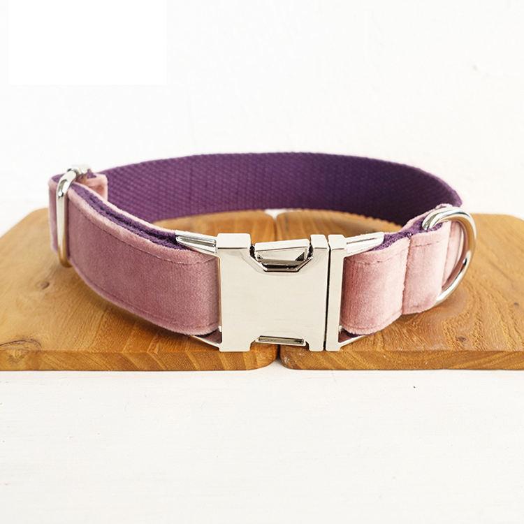 Newly Designed Dog Collar Velvet Blue Pattern Adjustable Collar Casual Style Dog Collar