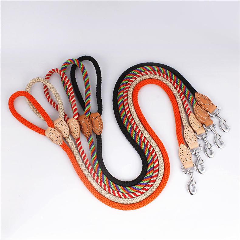 Strong Heavy Duty Slip Rope Lead No Pull Training Braided Leashes Pet Rope Leash For Medium Large And Small Dogs